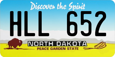 ND license plate HLL652