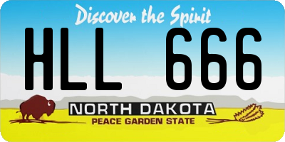 ND license plate HLL666