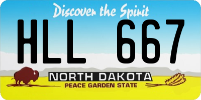 ND license plate HLL667