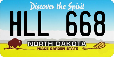 ND license plate HLL668