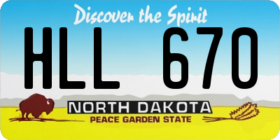 ND license plate HLL670