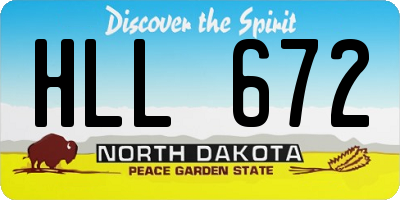 ND license plate HLL672