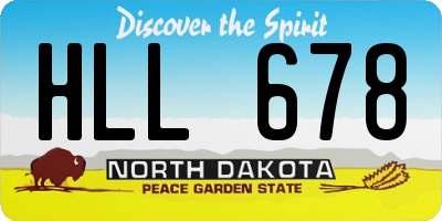 ND license plate HLL678