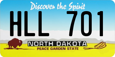 ND license plate HLL701