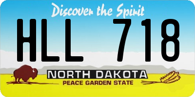 ND license plate HLL718