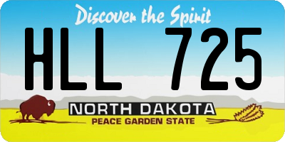 ND license plate HLL725