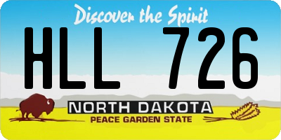 ND license plate HLL726
