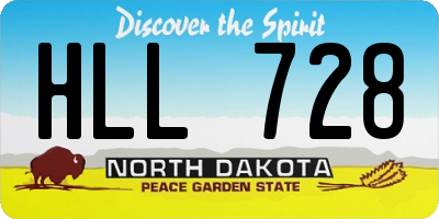 ND license plate HLL728