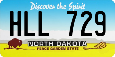 ND license plate HLL729