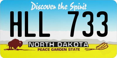 ND license plate HLL733
