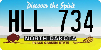 ND license plate HLL734