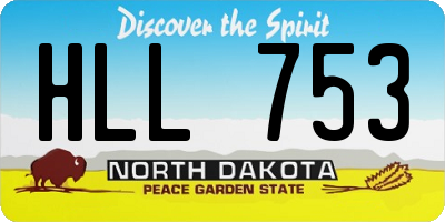 ND license plate HLL753