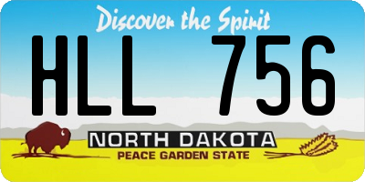 ND license plate HLL756