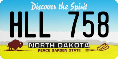 ND license plate HLL758