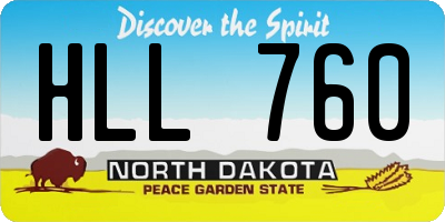 ND license plate HLL760