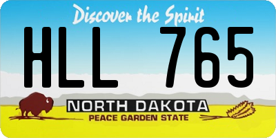 ND license plate HLL765