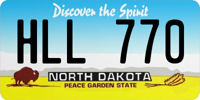 ND license plate HLL770