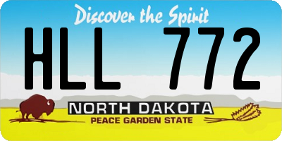 ND license plate HLL772