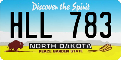 ND license plate HLL783