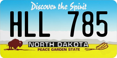 ND license plate HLL785