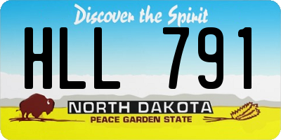 ND license plate HLL791