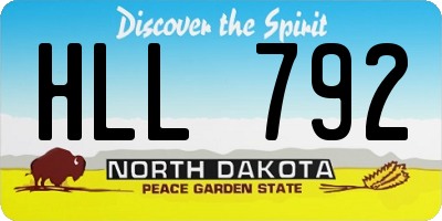 ND license plate HLL792