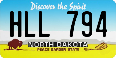ND license plate HLL794