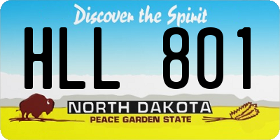 ND license plate HLL801