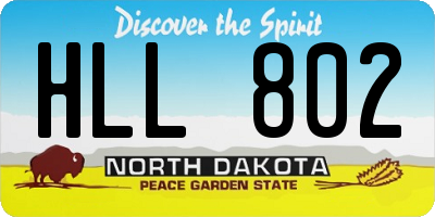 ND license plate HLL802