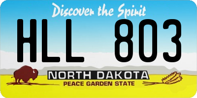 ND license plate HLL803