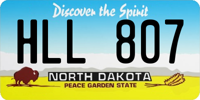 ND license plate HLL807