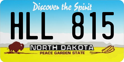 ND license plate HLL815