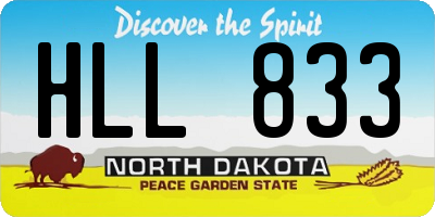 ND license plate HLL833