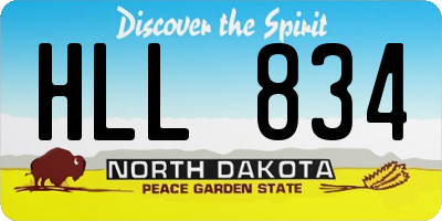 ND license plate HLL834
