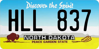 ND license plate HLL837