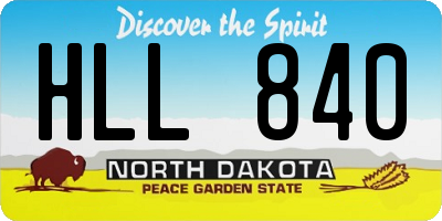 ND license plate HLL840