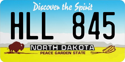 ND license plate HLL845