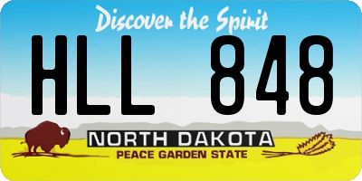ND license plate HLL848