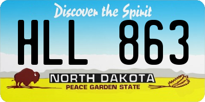 ND license plate HLL863