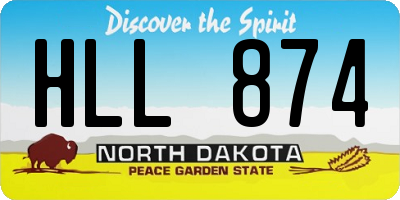 ND license plate HLL874