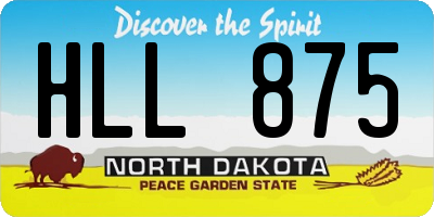 ND license plate HLL875
