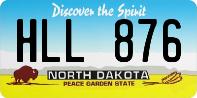 ND license plate HLL876