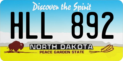 ND license plate HLL892