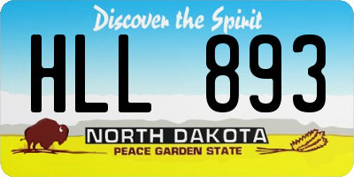 ND license plate HLL893
