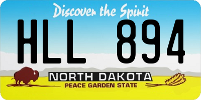 ND license plate HLL894