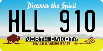 ND license plate HLL910