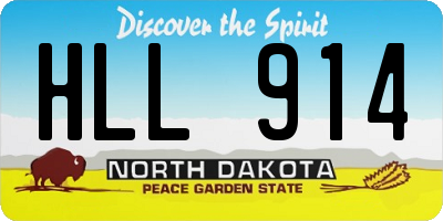 ND license plate HLL914