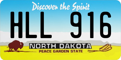 ND license plate HLL916