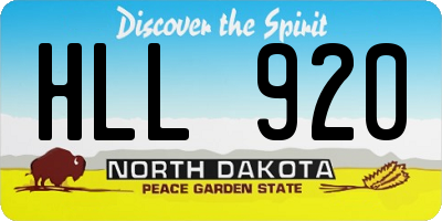 ND license plate HLL920