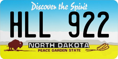 ND license plate HLL922